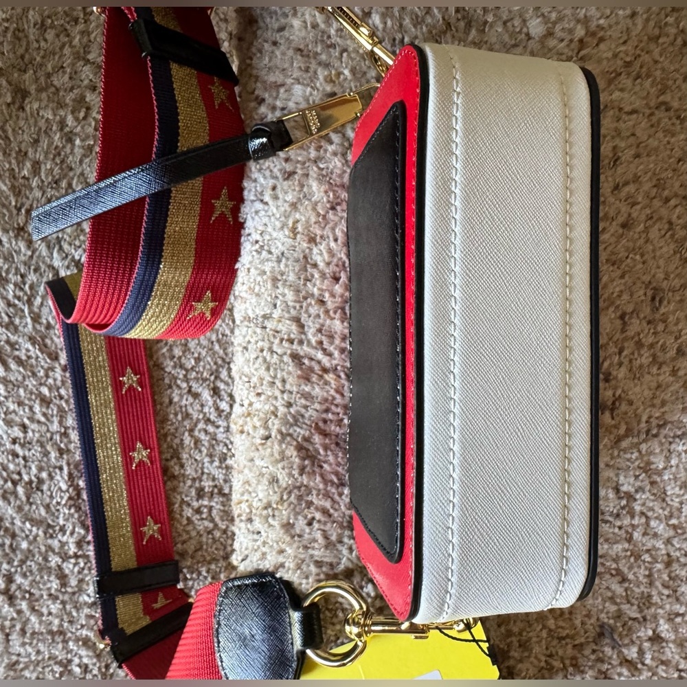 NWT Marc Jacobs The Snapshot Americana True Red Multi Leather Camera Bag - Picture 7 of 13